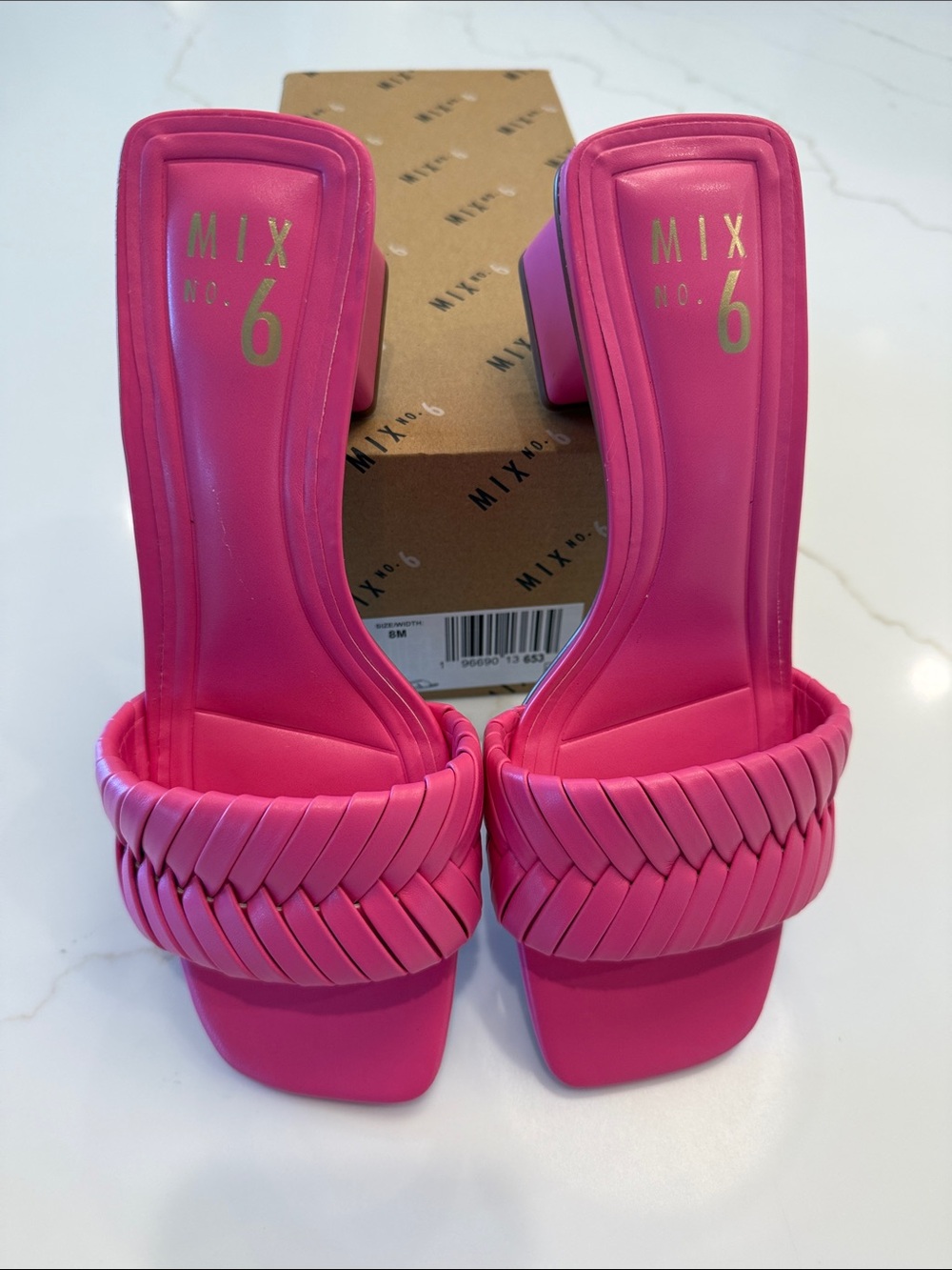 Mix No. 6 Hot Pink Braided Slide Heels